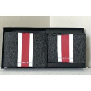 New Michael Kors 3-in-1 Wallet Set Black Multi with Gift box